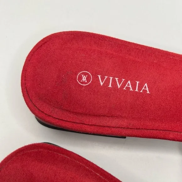 Vivaia Yaffa Ruby Red Pointed Toe Knot Mule Sandals Size EU 40, US 9 - Picture 7 of 15